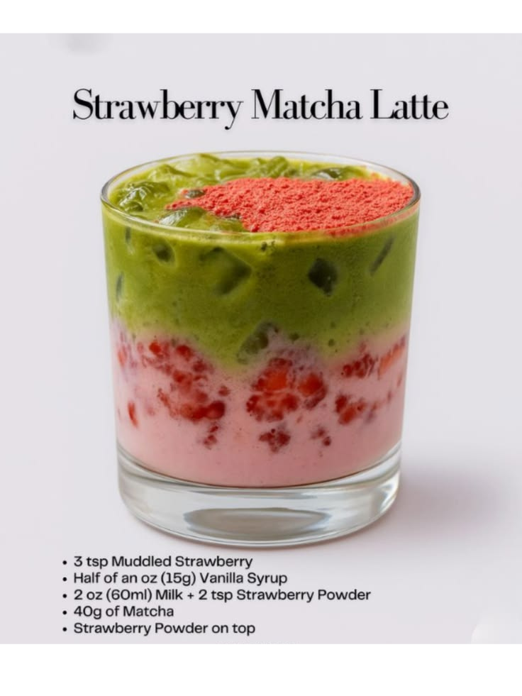 Layered Strawberry Matcha Latte